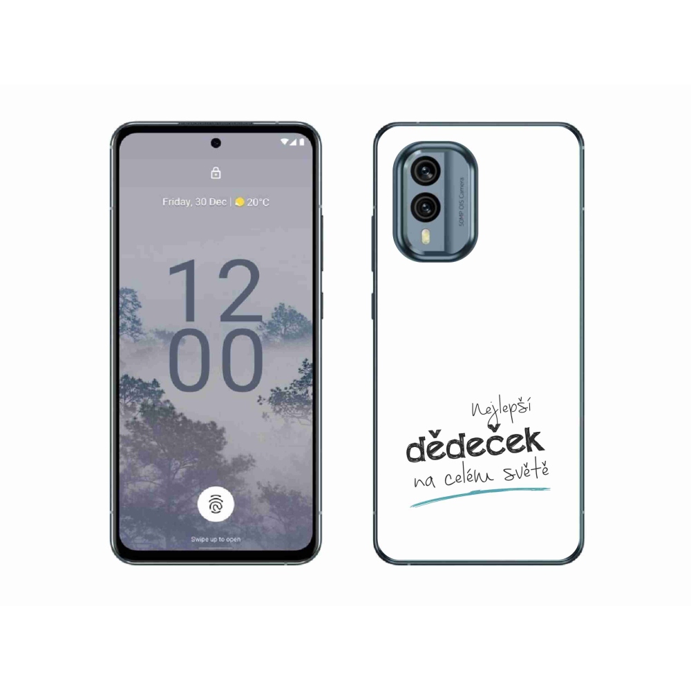Gelový kryt mmCase na Nokia X30 5G - nejlepší dědeček 3 bílé pozadí