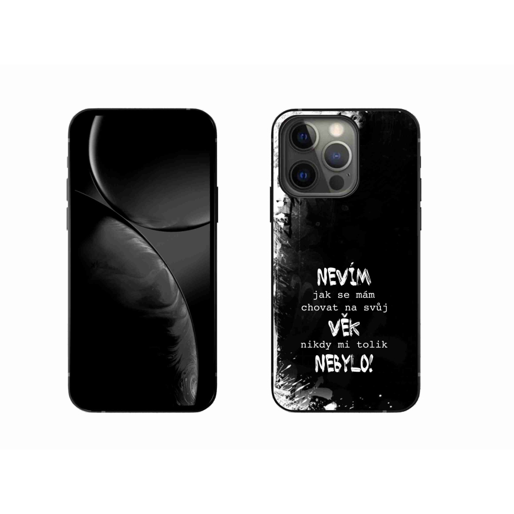 Gelový kryt mmCase na iPhone 13 Pro 6.1 - vtipný text 14 černé pozadí