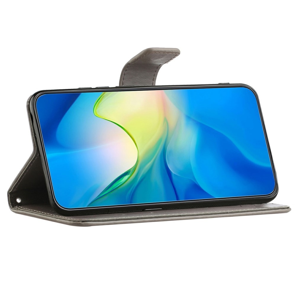 Flower knížkové pouzdro na Samsung Galaxy A26 5G - šedé