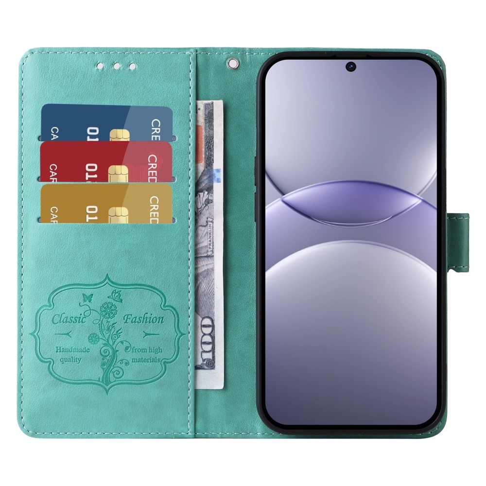 Flowery knížkové pouzdro na Huawei Nova 13 5G - modrozelené