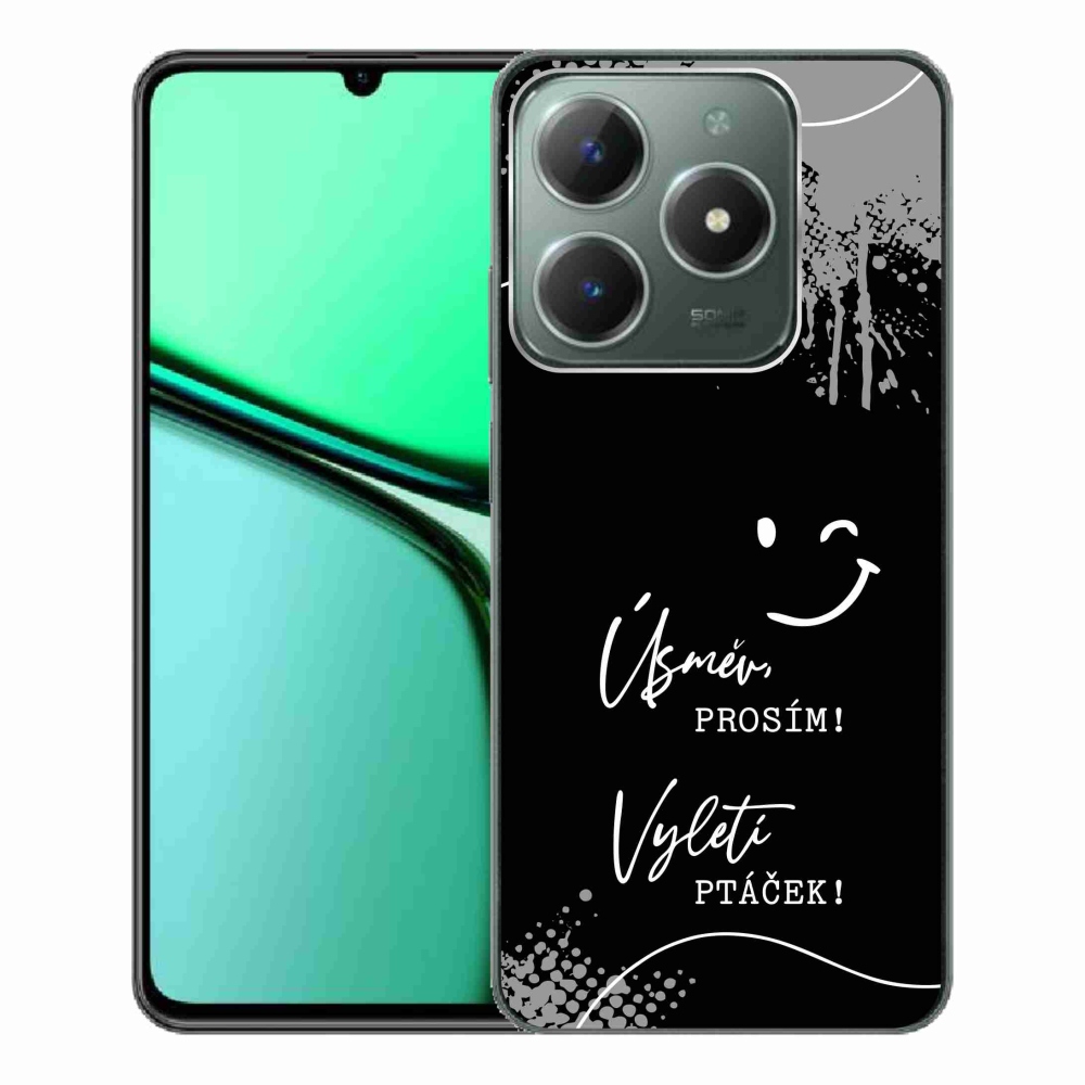 Gelový kryt mmCase na Realme C61 - vtipný text 4 černé pozadí
