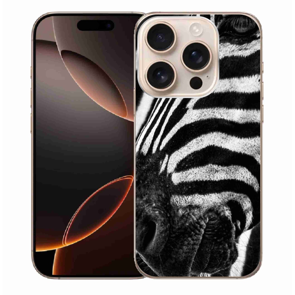 Gelový kryt mmCase na iPhone 16 Pro Max - zebra