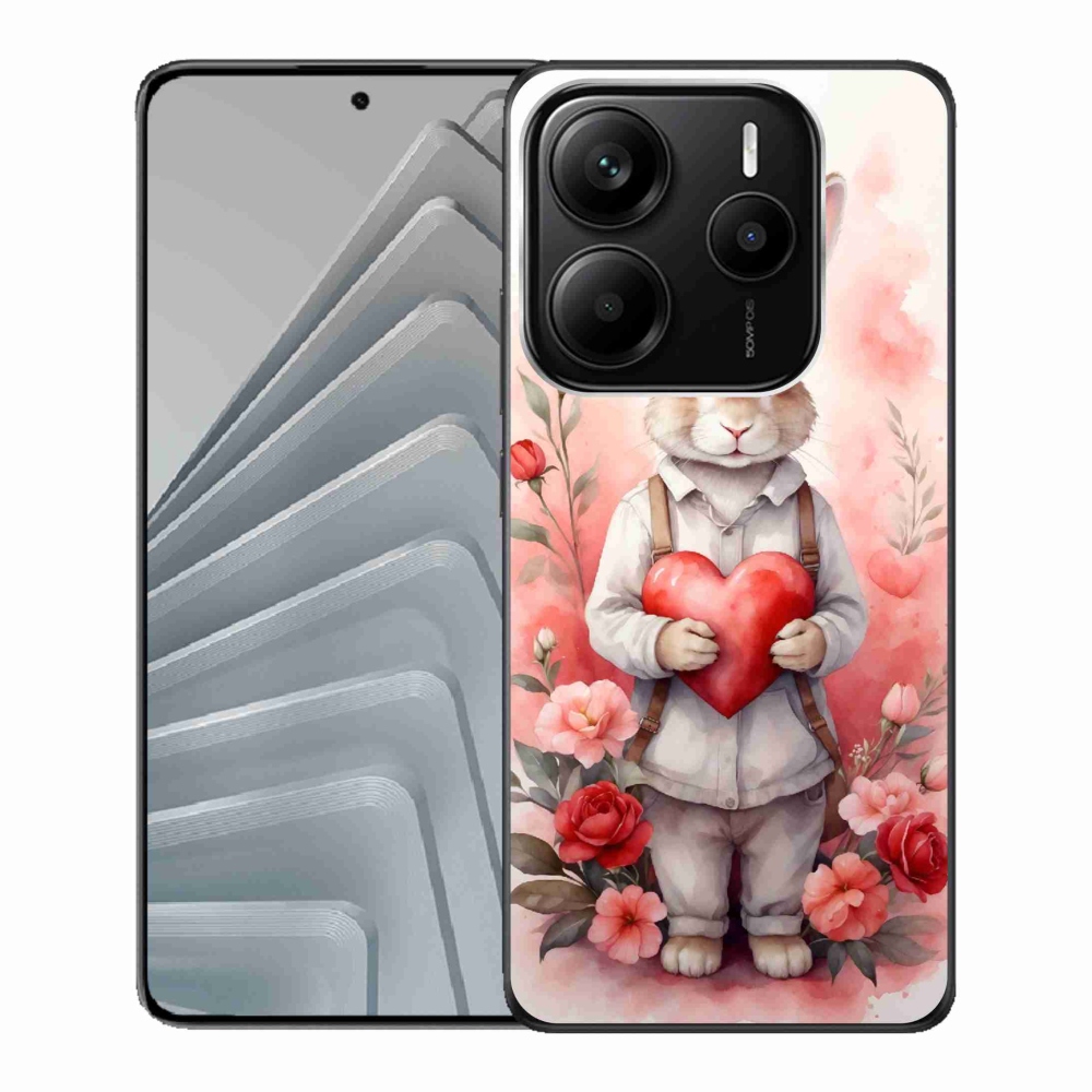 Gelový kryt mmCase na Xiaomi Redmi Note 14 5G - zajíc se srdíčkem