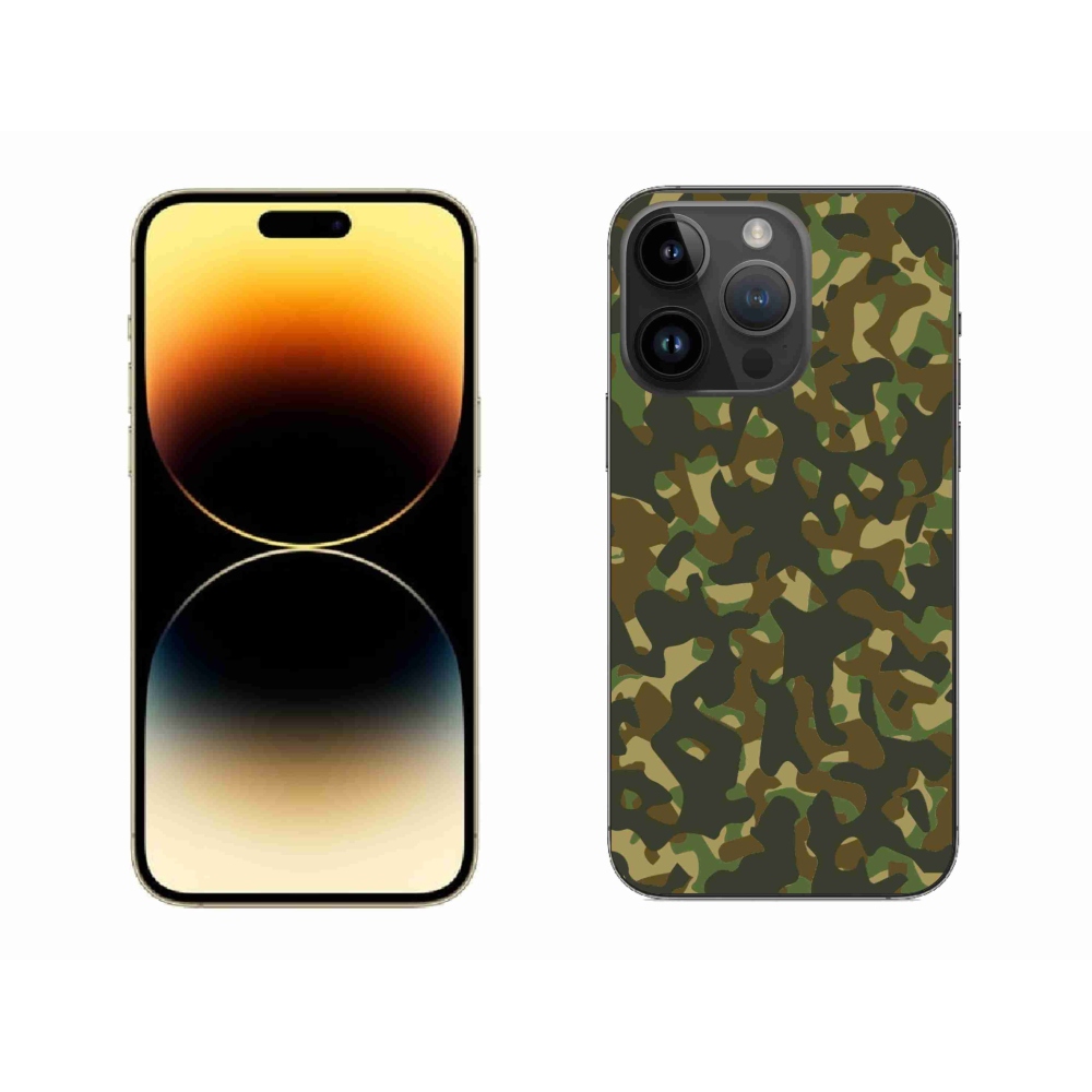 Gelový kryt mmCase na iPhone 14 Pro Max - maskáčový vzor 1