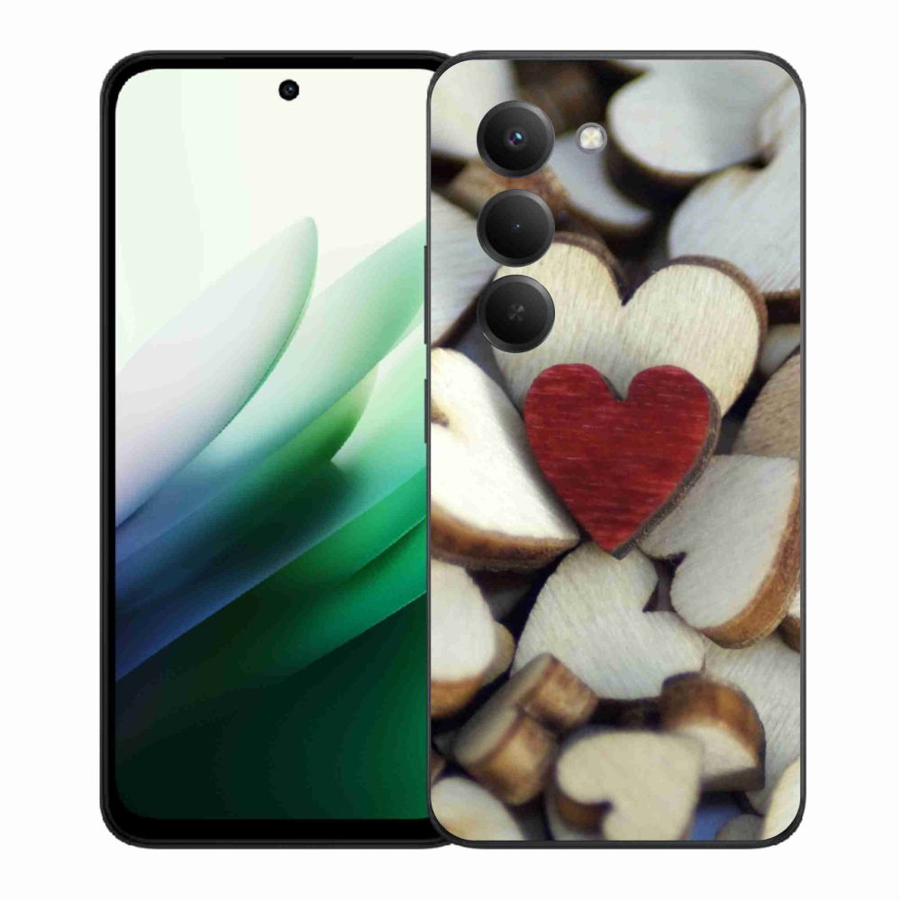 Gelový kryt mmCase na Xiaomi Redmi 15 5G (169mm) - gravírované červené srdce 