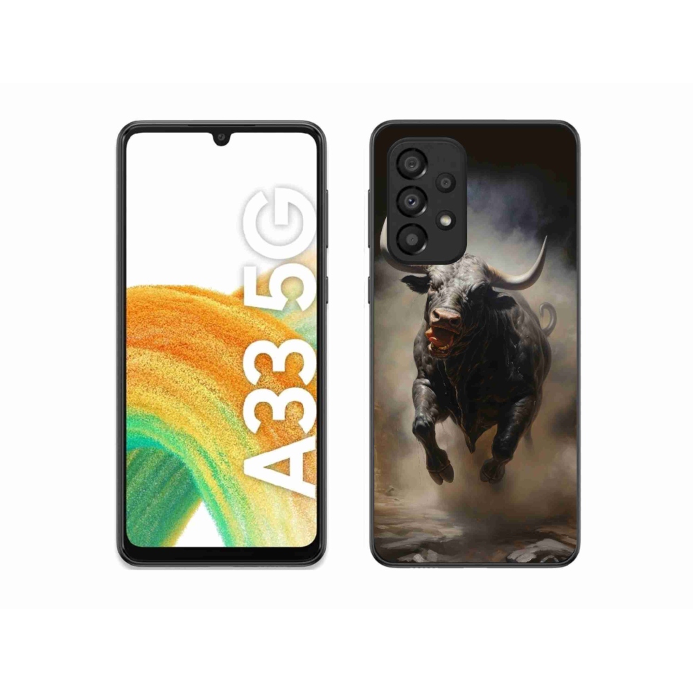 Gelový kryt mmCase na Samsung Galaxy A33 5G - rozzuřený býk