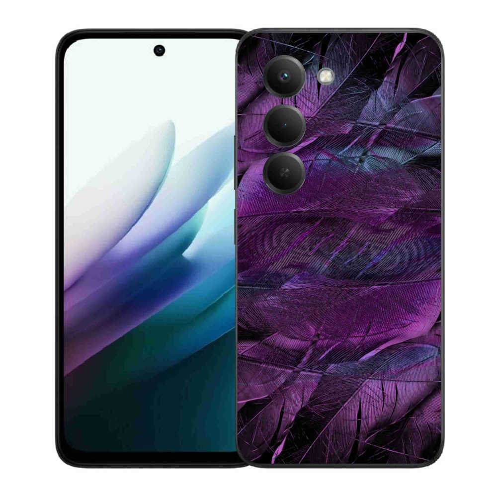 Gelový kryt mmCase na Xiaomi Redmi 15 4G/5G (171mm) - fialová pírka