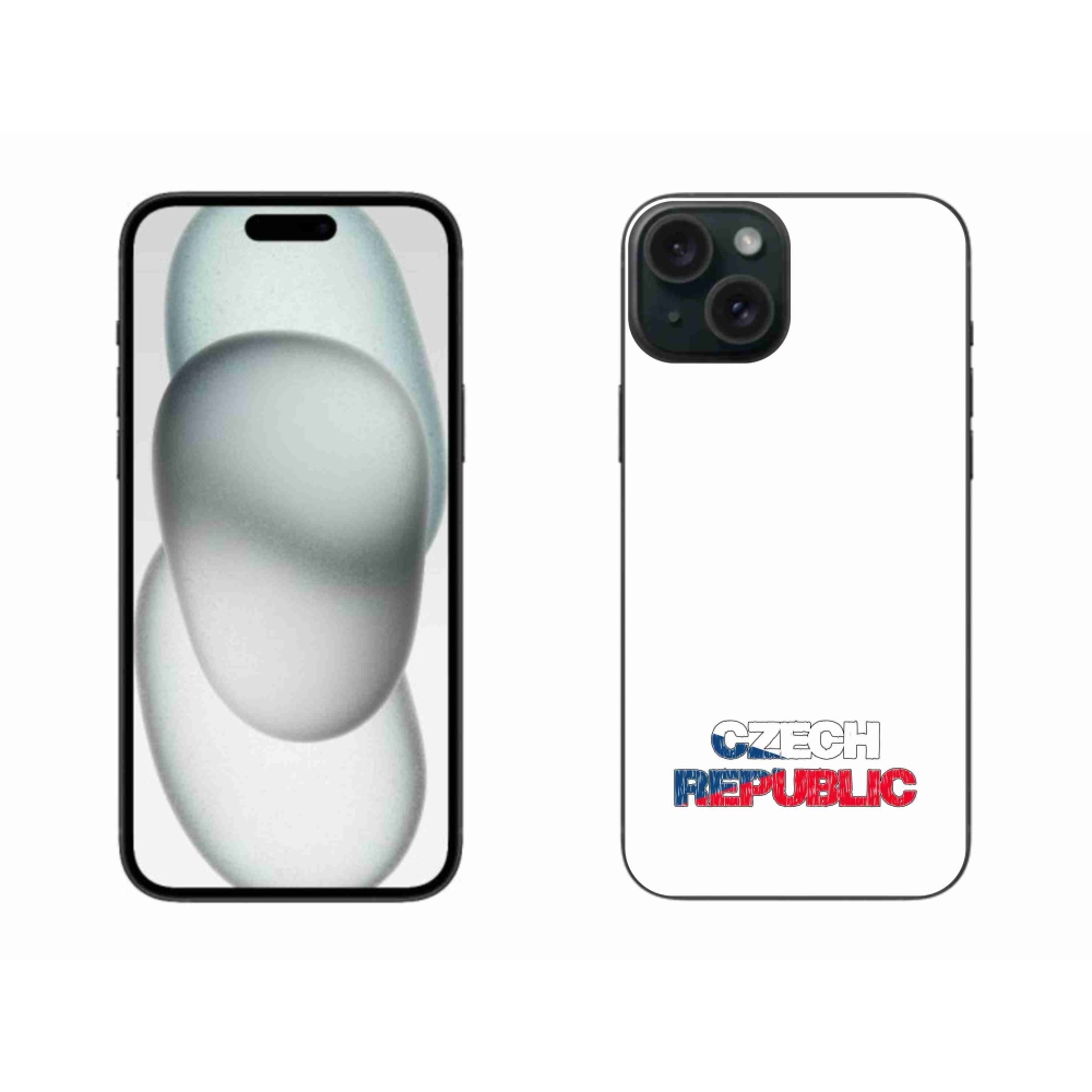 Gelový kryt mmCase na iPhone 15 Plus - Czech Republic bílé pozadí