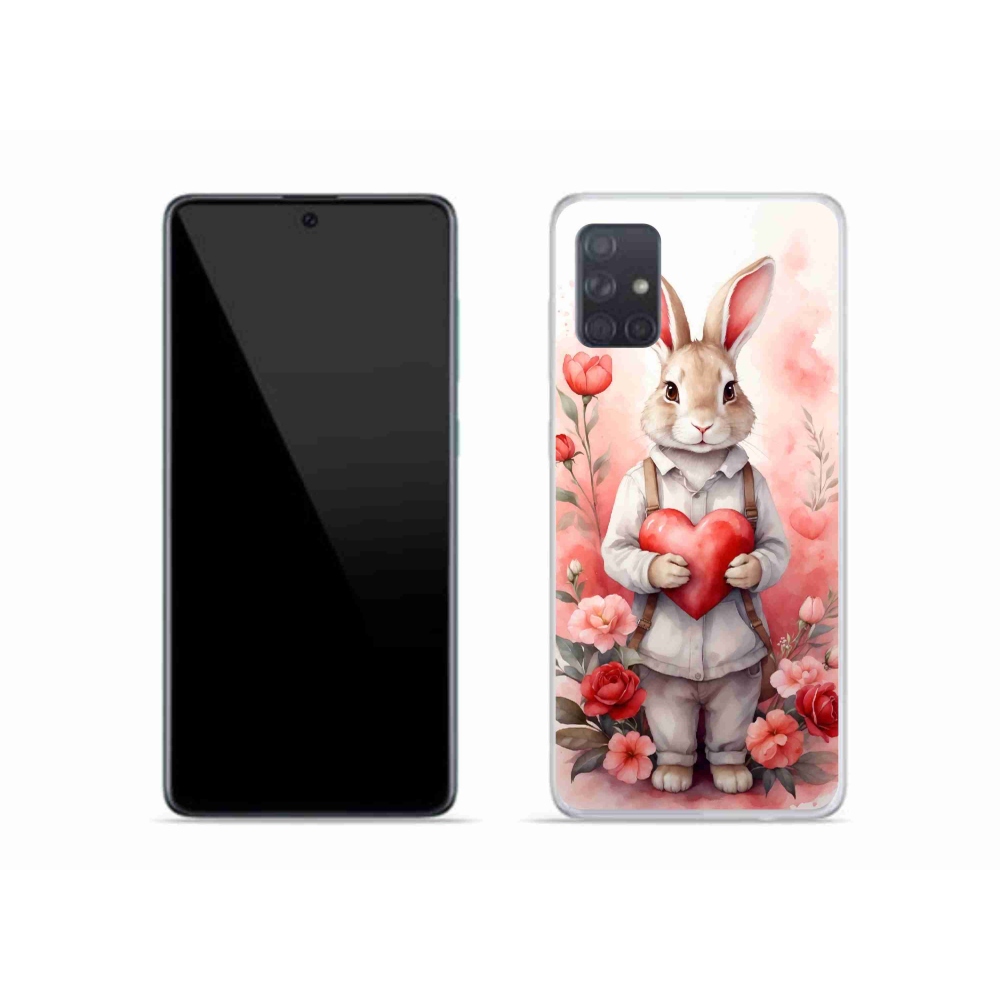 Gelový kryt mmCase na Samsung Galaxy A51 - zajíc se srdíčkem