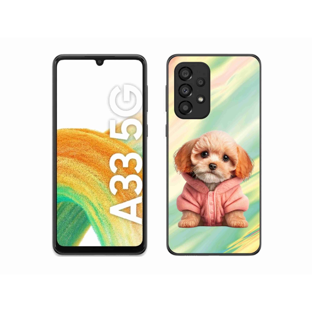 Gelový kryt mmCase na Samsung Galaxy A33 5G - štěně ve svetru