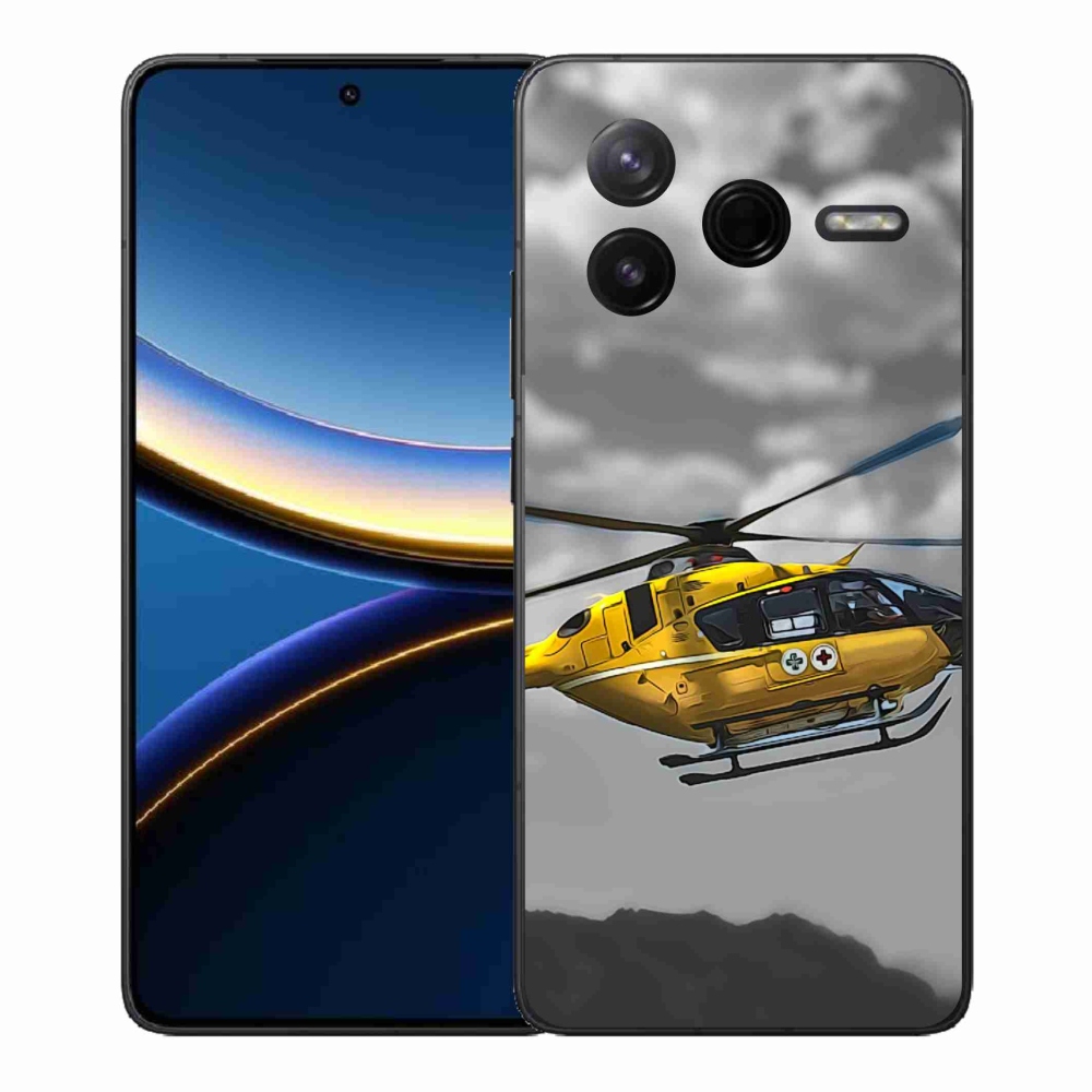 Gelový kryt mmCase na Xiaomi Poco F7 Pro - žlutá helikoptéra
