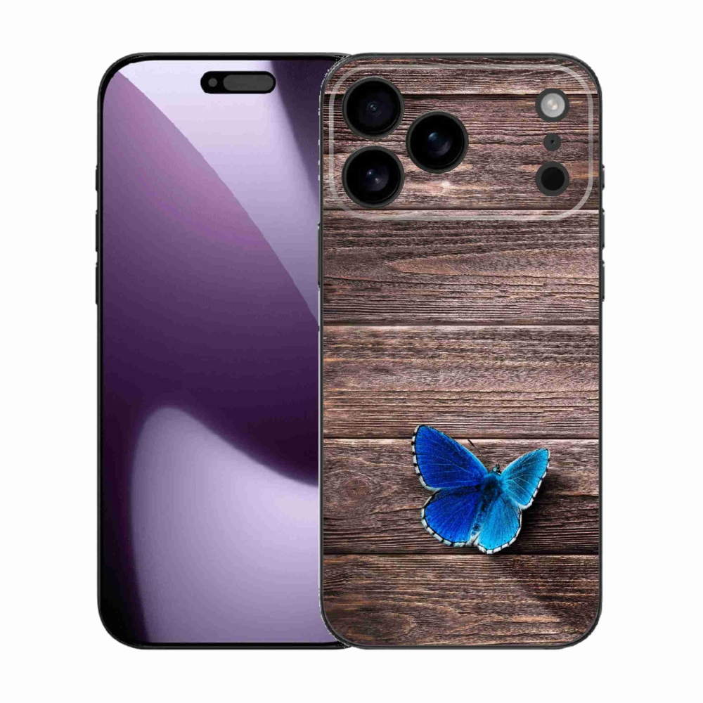 Gelový kryt mmCase na iPhone 17 Pro Max - modrý motýl 1