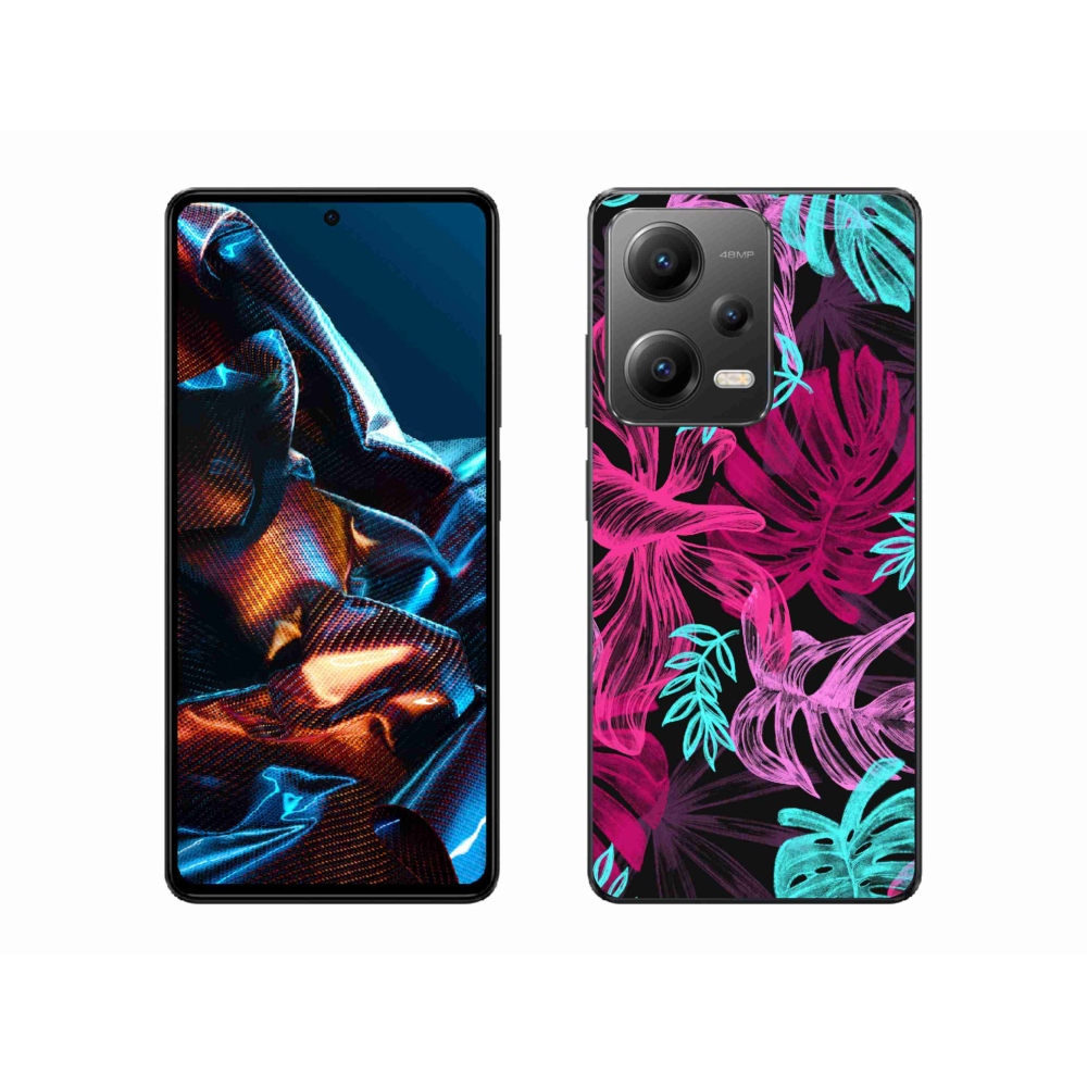 Gelový kryt mmCase na mobil Xiaomi Redmi Note 12 Pro 5G - květiny 1