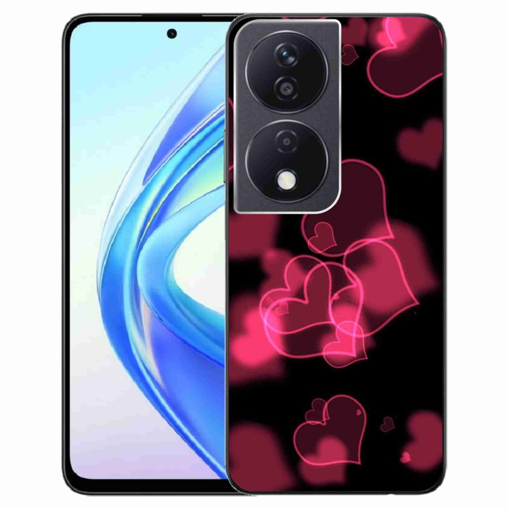 Gelový kryt mmCase na Honor X7b/Honor 90 Smart - červená srdíčka