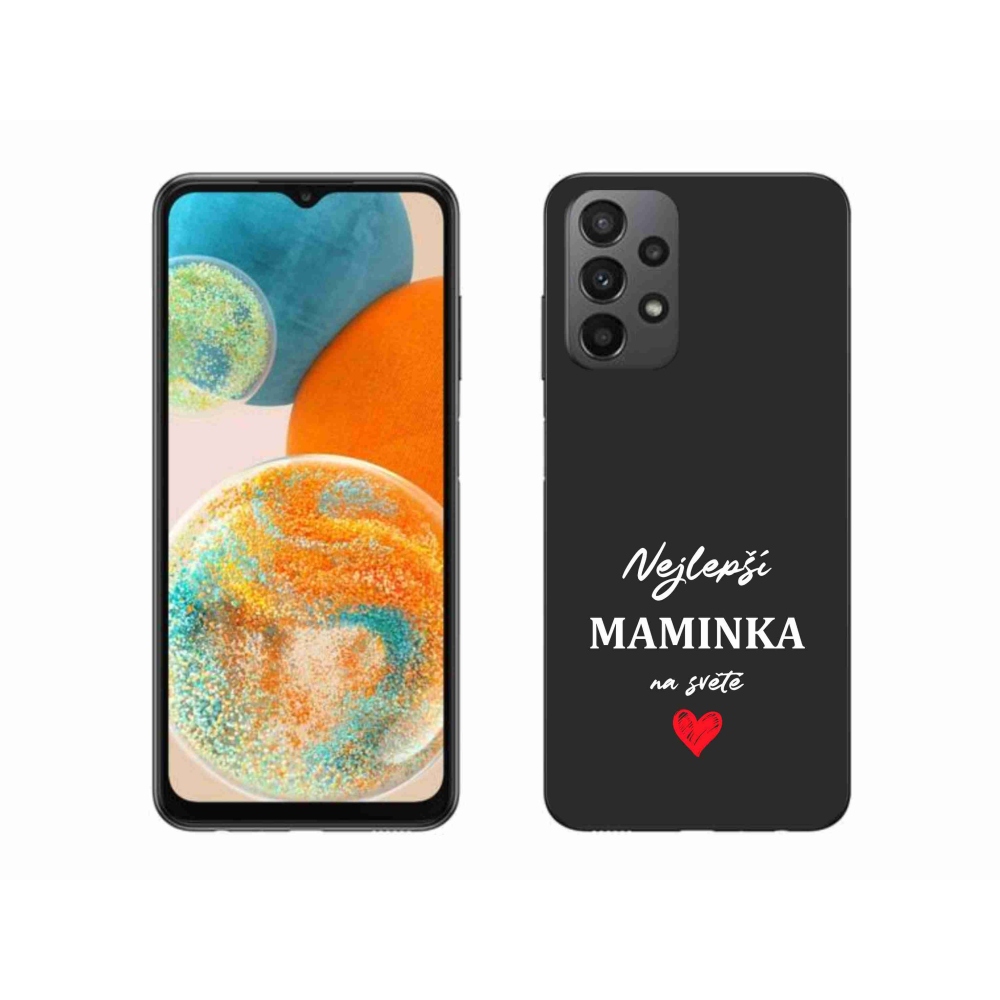 Gelový kryt mmCase na Samsung Galaxy A23 4G/5G - nejlepší maminka 1 černé pozadí