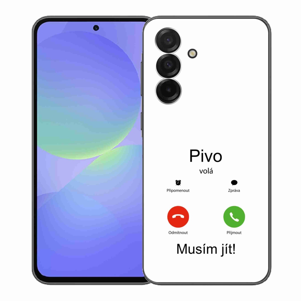 Gelový kryt mmCase na Samsung Galaxy A36 5G - pivo volá bílé pozadí
