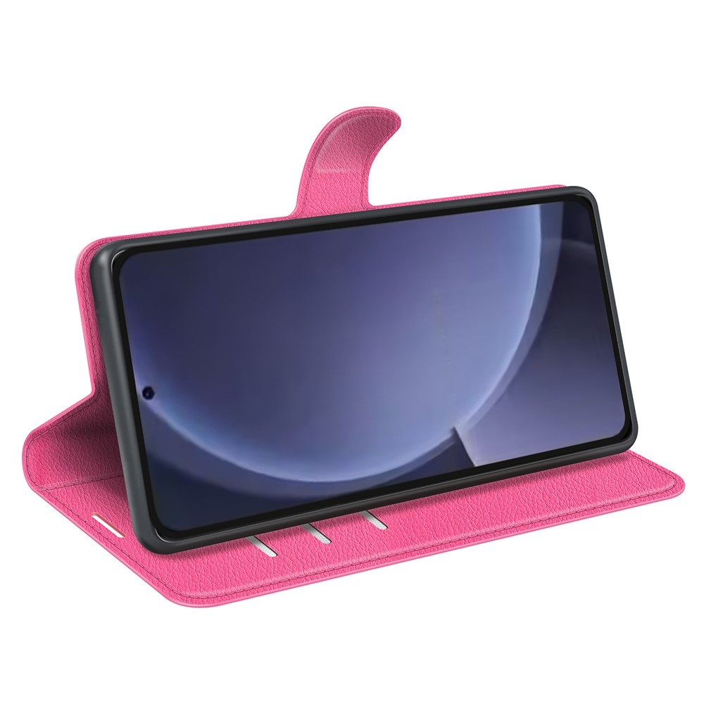 Litchi knížkové pouzdro na Samsung Galaxy S25+ - rose