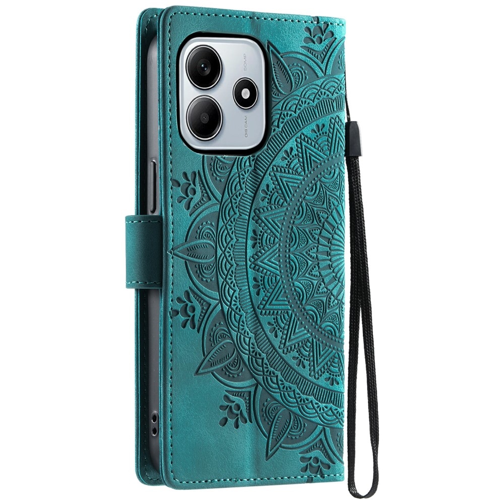 Mandalas knížkové pouzdro na Xiaomi Redmi Note 14 - zelené