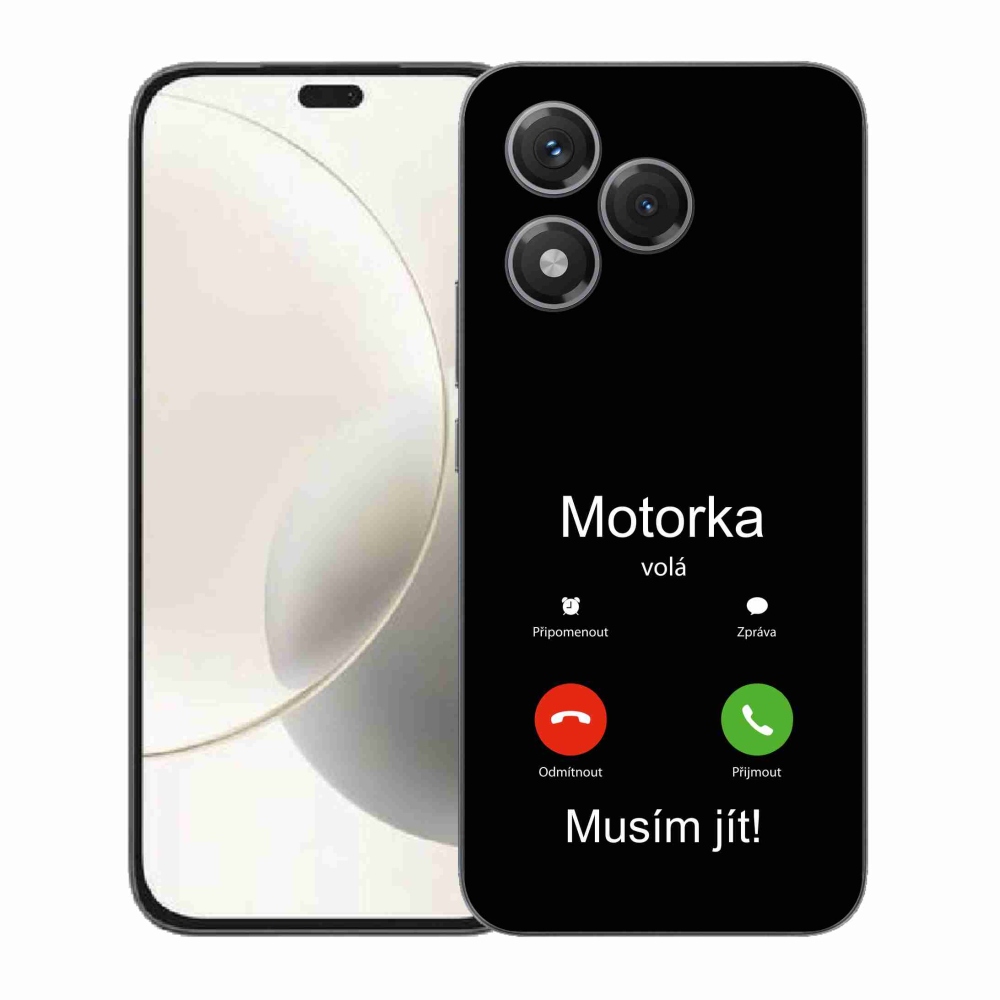 Gelový kryt mmCase na Honor 400 Lite - motorka volá černé pozadí