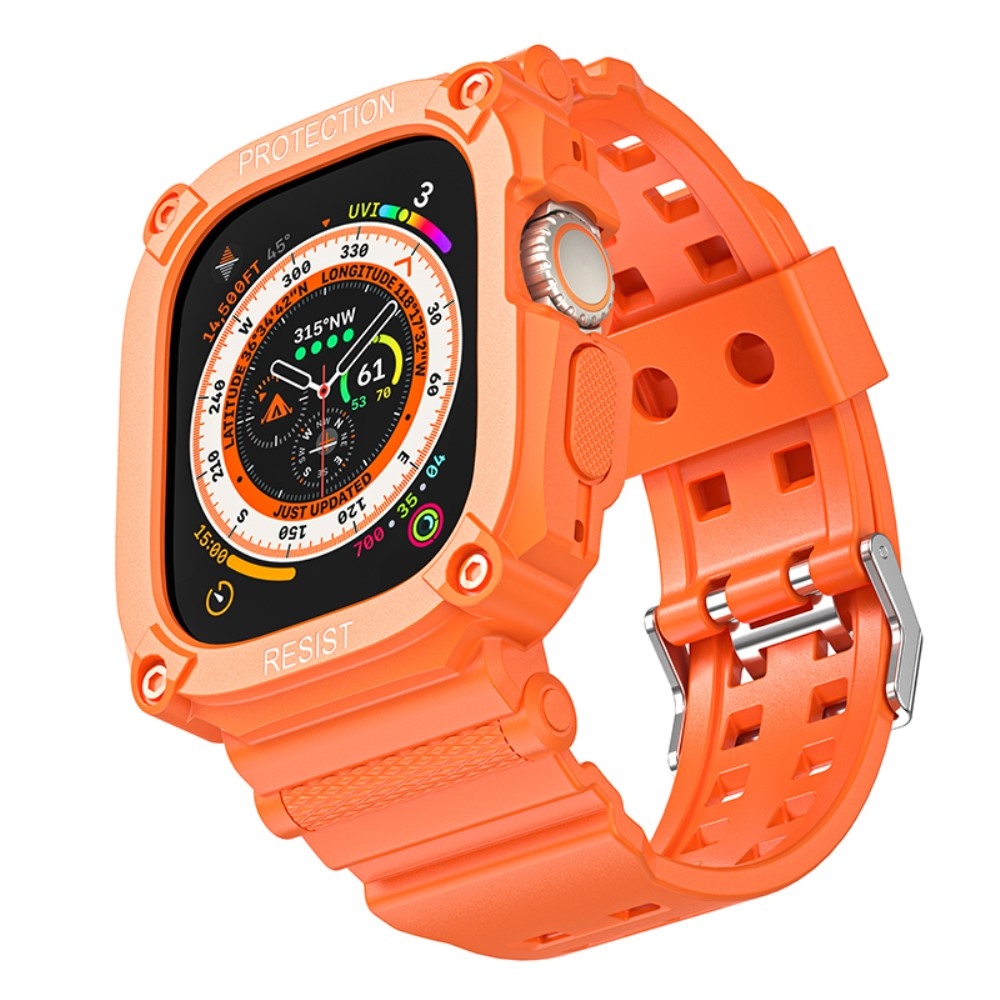 Integral ochranné silikonové pouzdro s řemínkem na Apple Watch Ultra 49mm - oranžové