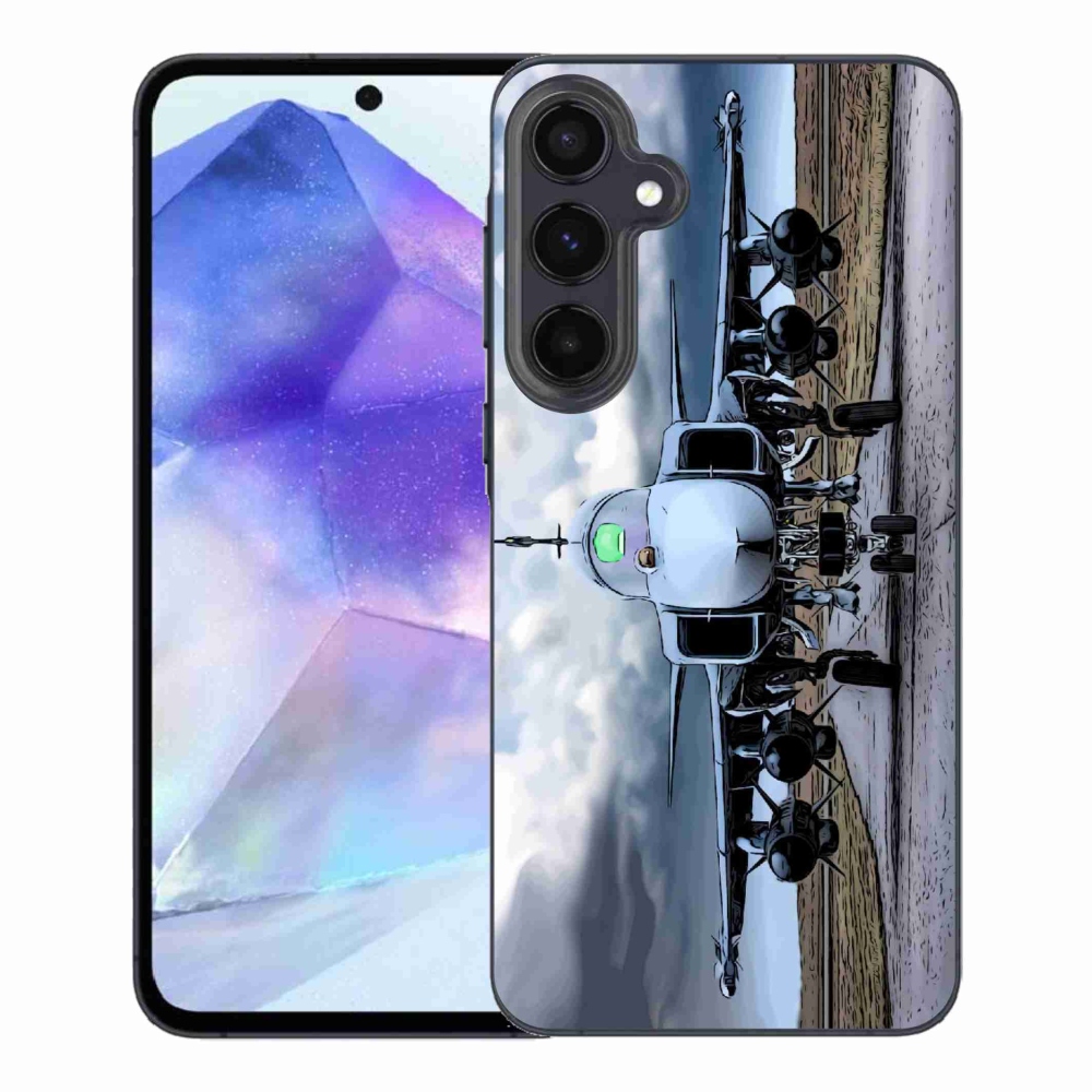 Gelový kryt mmCase na Samsung Galaxy A55 5G - vojenské letadlo