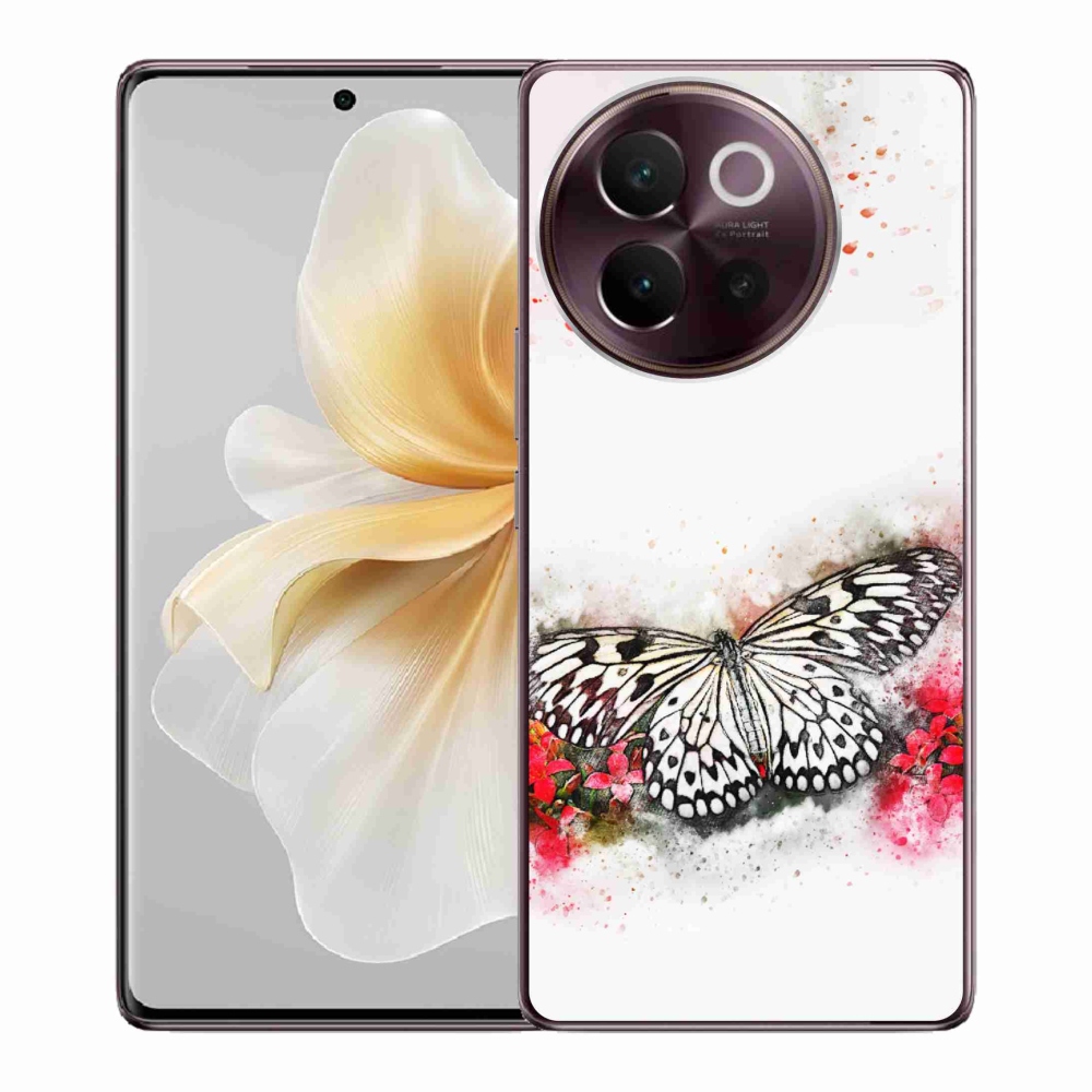 Gelový kryt mmCase na Vivo V40 Lite 5G - černobílý motýl
