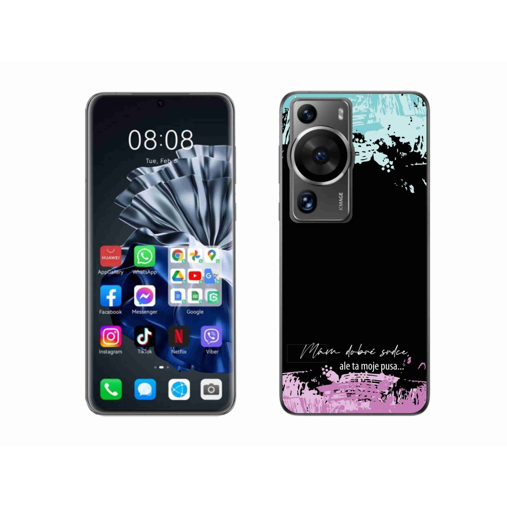 Gelový kryt mmCase na Huawei P60 Pro - vtipný text 3 černé pozadí