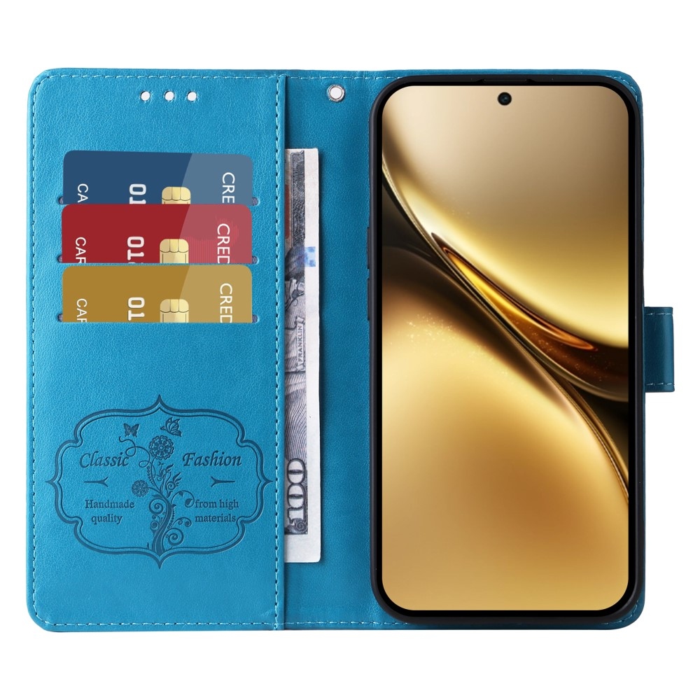 Flowery knížkové pouzdro na Vivo X200 Pro 5G - modré