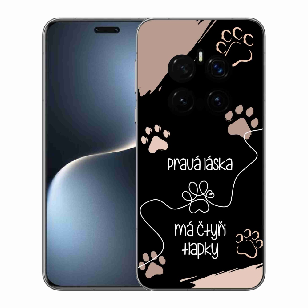 Gelový kryt mmCase na Honor Magic 7 Pro 5G - psí motiv 1 černé pozadí