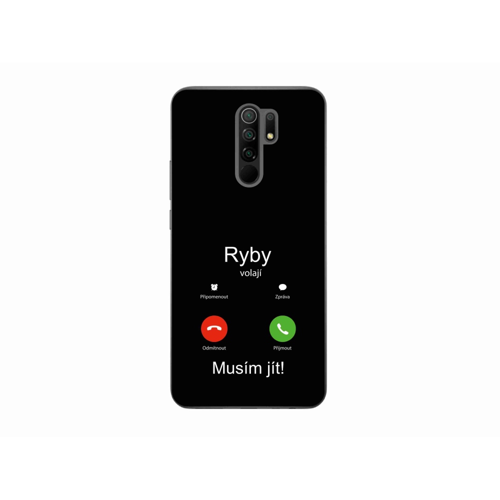 Gelový kryt mmCase na Xiaomi Redmi 9 - ryby volají černé pozadí