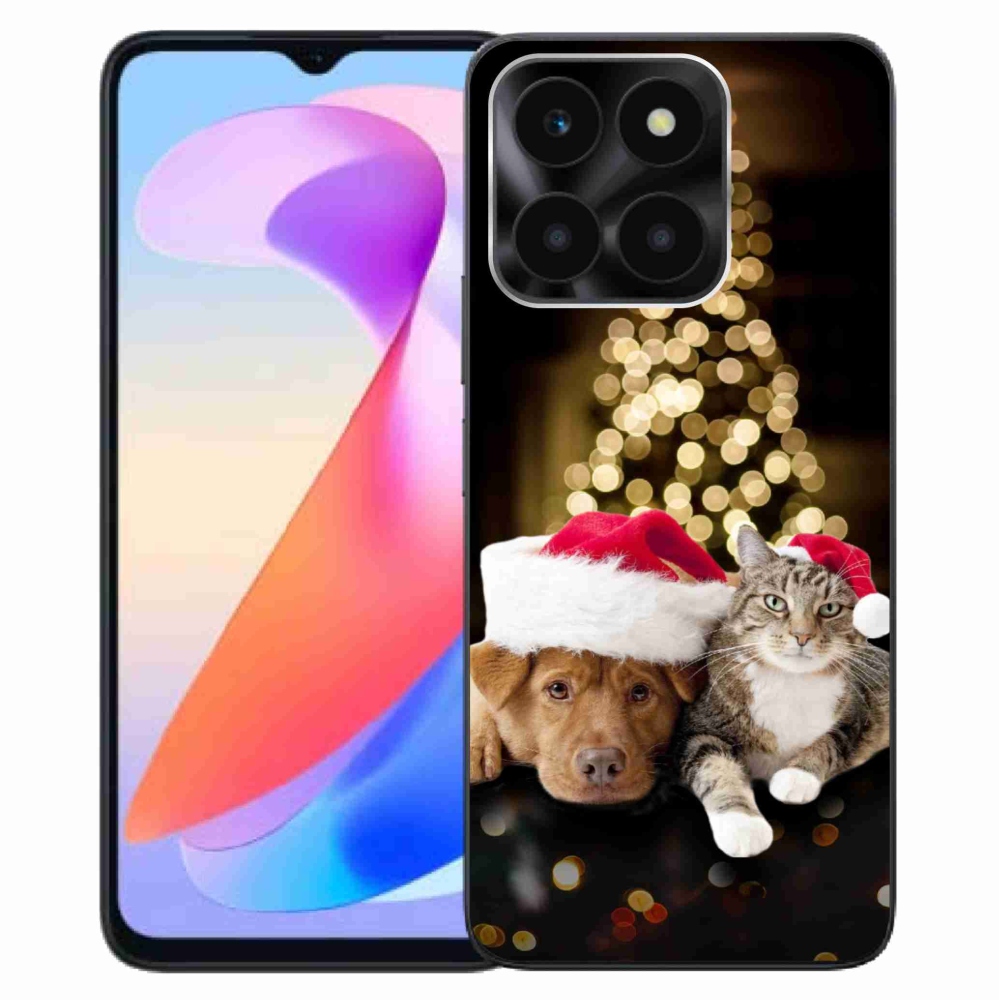 Gelový kryt mmCase na Honor X6a - vánoční pes a kočka