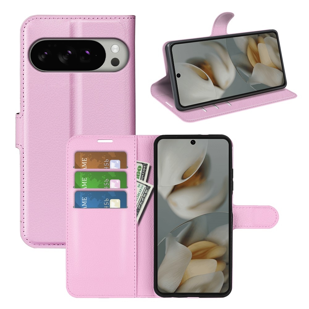 Litchi knížkové pouzdro na Google Pixel 10 Pro XL - růžové