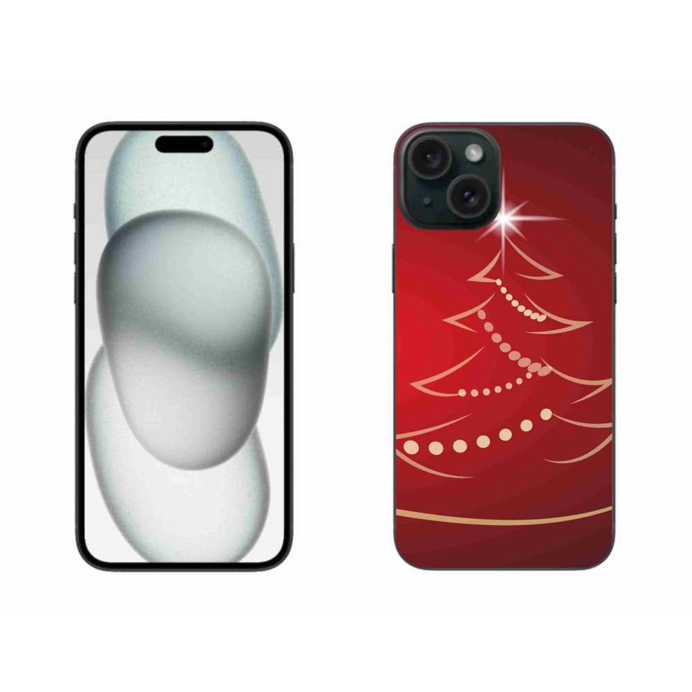Gelový kryt mmCase na iPhone 15 Plus - kreslený vánoční stromek