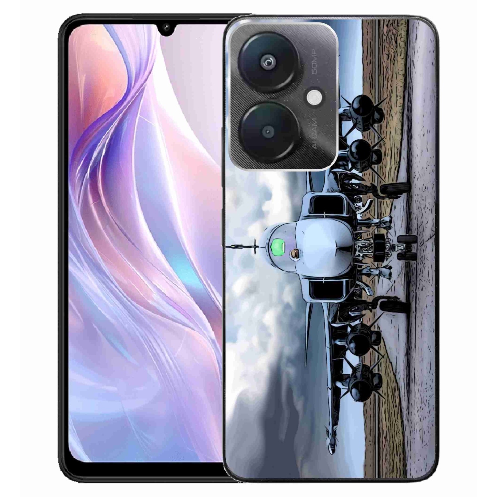 Gelový kryt mmCase na Xiaomi Redmi 13C 5G - vojenské letadlo