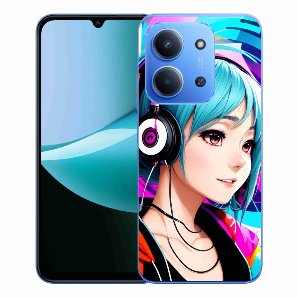 Gelový kryt mmCase na Xiaomi Redmi 15C 4G/5G (173mm) - dívka se sluchátky