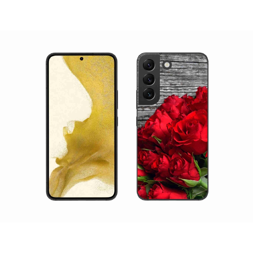 Gelový kryt mmCase na Samsung Galaxy S22 5G - červené růže