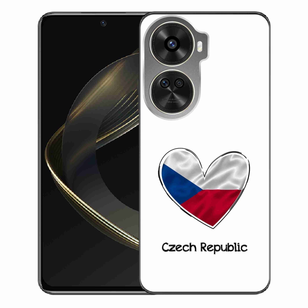 Gelový kryt mmCase na Huawei Nova 12 SE - vlajka srdce bílé pozadí
