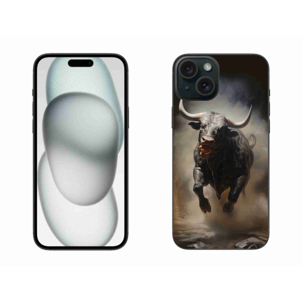 Gelový kryt mmCase na iPhone 15 Plus - rozzuřený býk