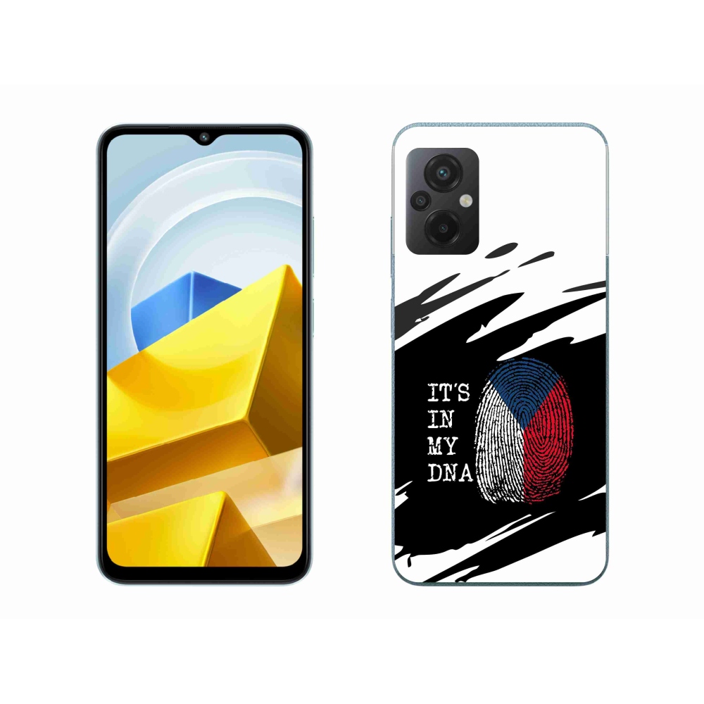 Gelový kryt mmCase na Xiaomi Poco M5 4G - vlajka otisk prstu černobílé pozadí