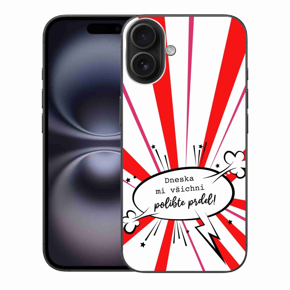 Gelový kryt mmCase na iPhone 16 Plus - vtipný text 15 bílé pozadí