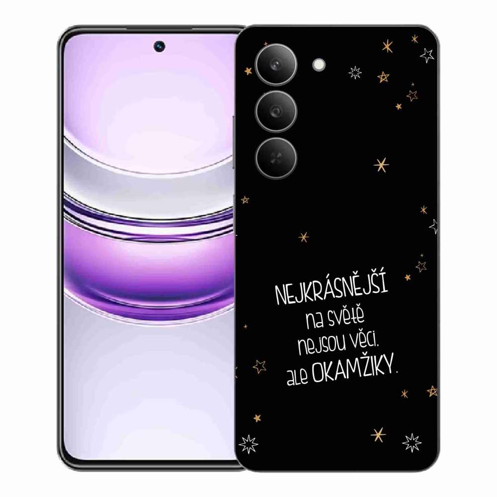 Gelový kryt mmCase na Realme 14x 5G - citát 4 černé pozadí