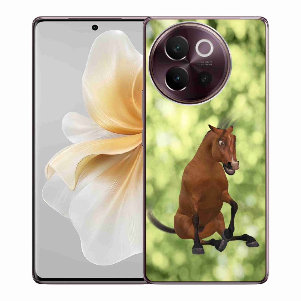 Gelový kryt mmCase na Vivo V40 Lite 5G - hnědý kreslený kůň 1