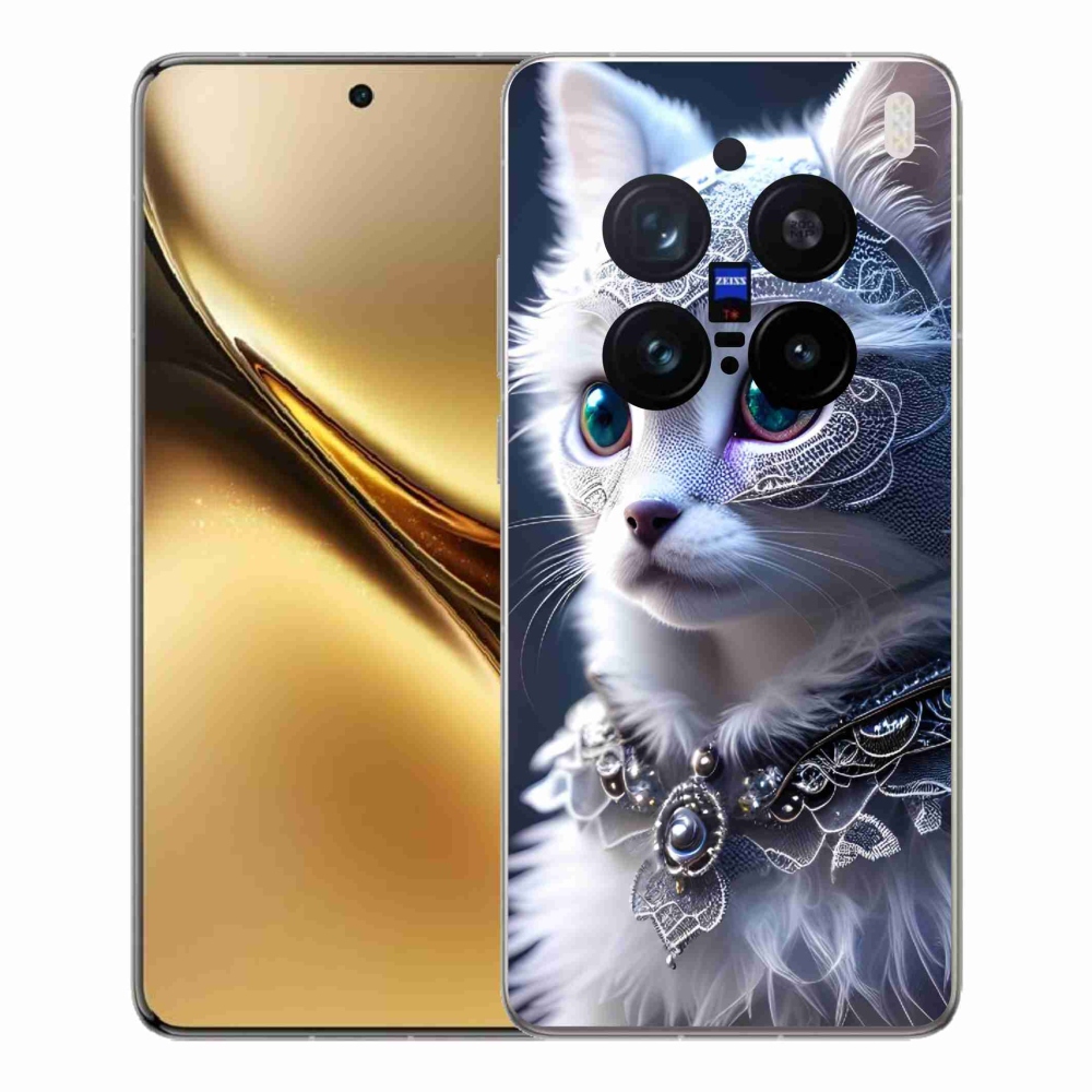 Gelový kryt mmCase na Vivo X200 Pro 5G - bílá kočka