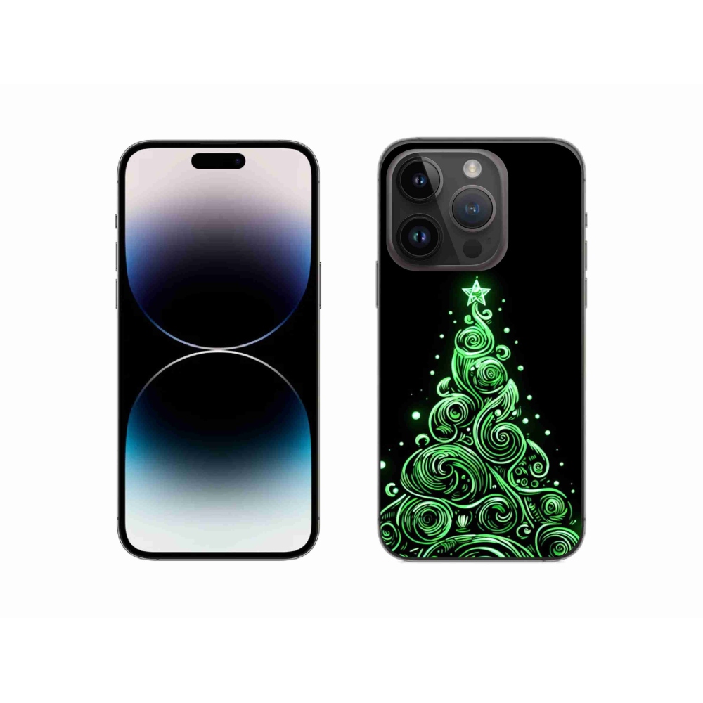 Gelový kryt mmCase na iPhone 14 Pro - neonový vánoční stromek 3
