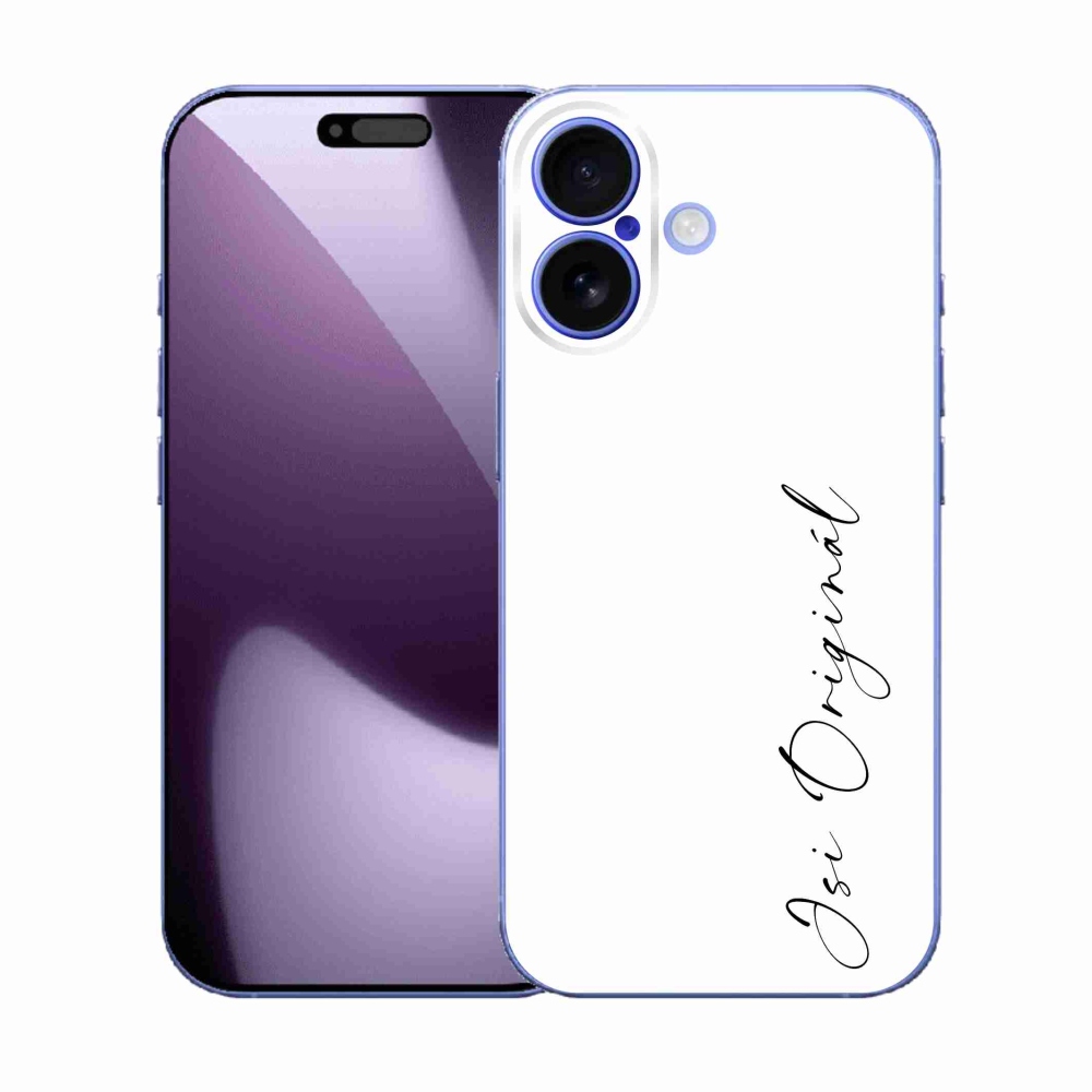 Gelový kryt mmCase na iPhone 17 - jsi originál bílé pozadí