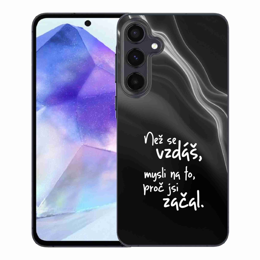 Gelový kryt mmCase na Samsung Galaxy A55 5G - citát 2 černé pozadí