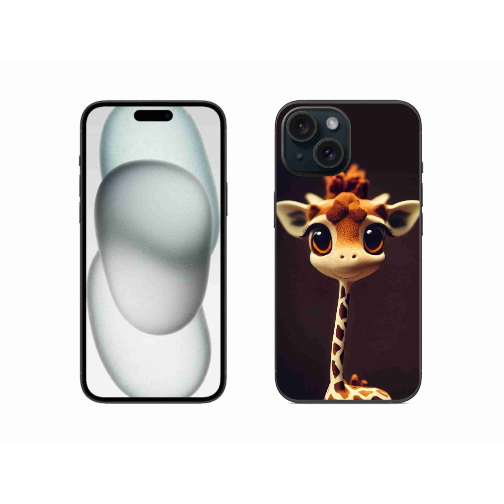 Gelový kryt mmCase na iPhone 15 - malá žirafa