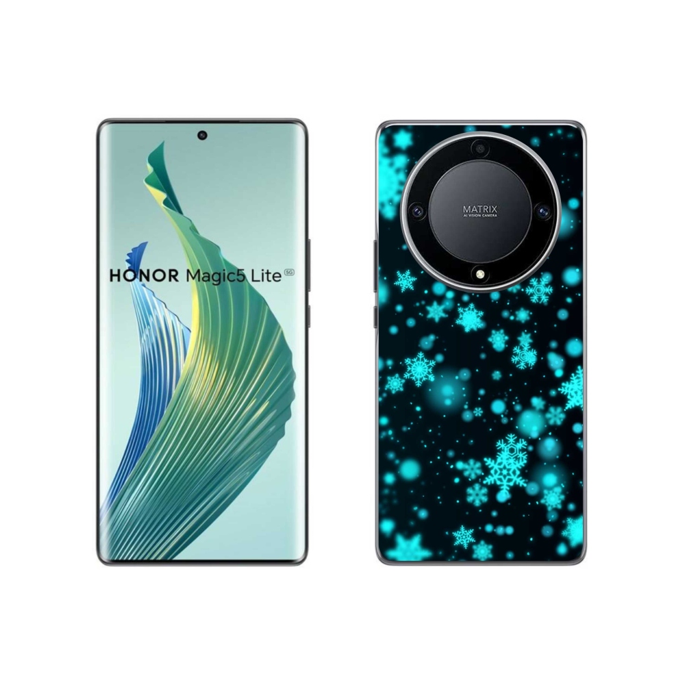Gelový kryt mmCase na Honor Magic 5 Lite 5G - sněhové vločky 1
