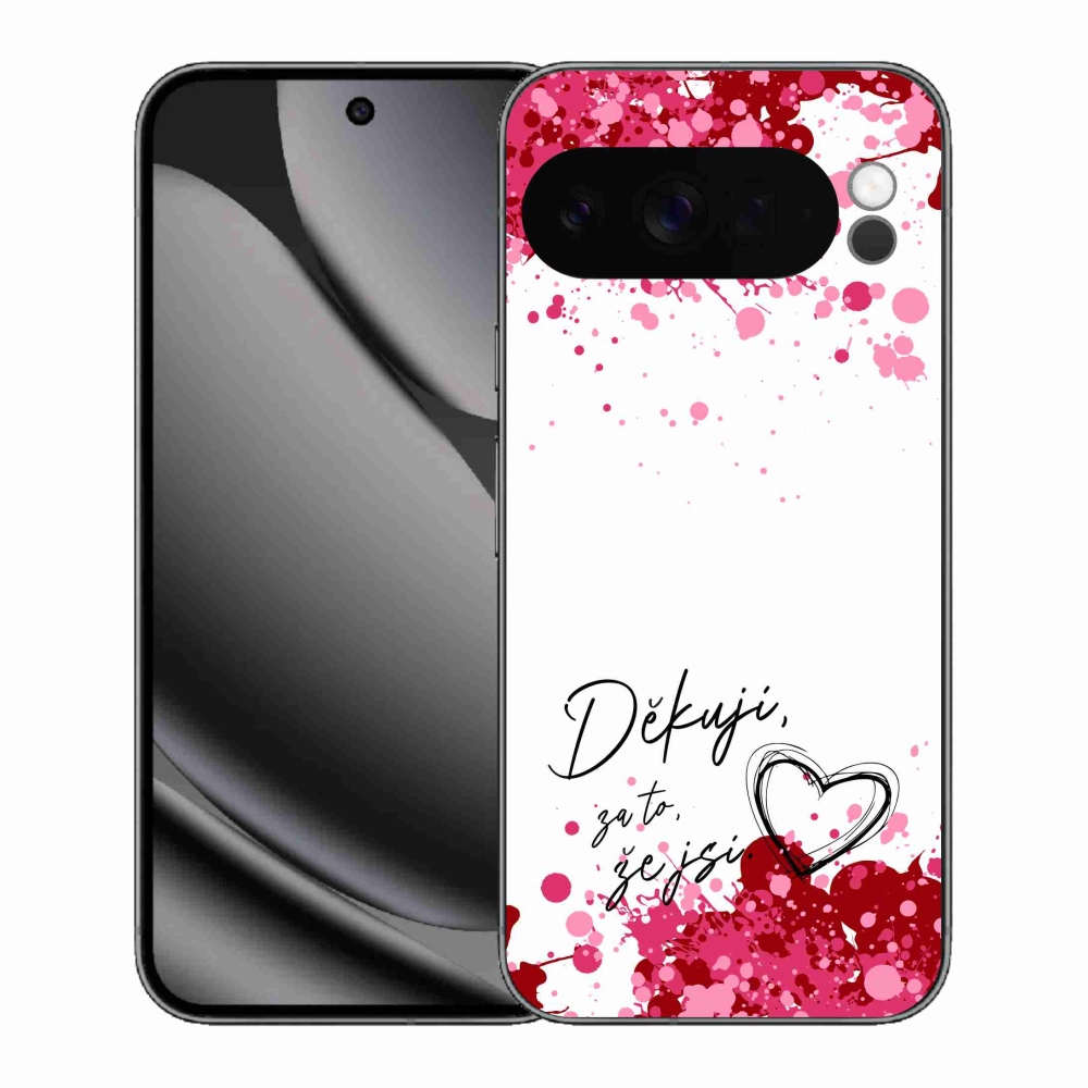 Gelový kryt mmCase na Google Pixel 10 Pro XL - zamilovaný text 2 bílé pozadí