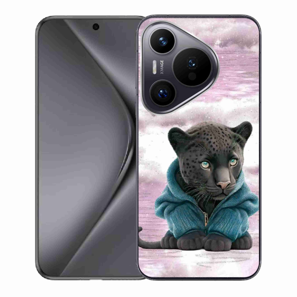 Gelový kryt mmCase na Huawei Pura 70 - černý panter ve svetru